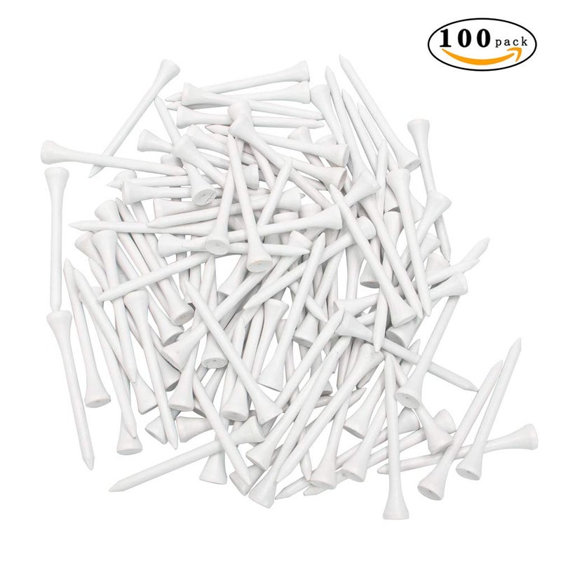 THIODOON Golf tees 3 1/4 inch Less Friction Wood Tees Training for Golfer Professional Natural Wood Golf tees Bulk 100 Count Golfing Tees - Image 2